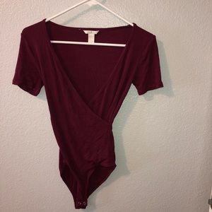 forever 21 burgundy bodysuit